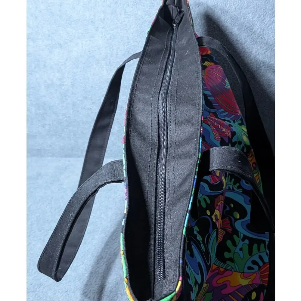 OAHU KAUAI HAWAII MAUI Tote Bag Tropical Floral Multicolor Hawaiian Travel Zip